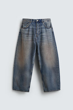 JEANS BAGGY FIT LAVADO EFECTO VINTAGE / Azul medio - Zara фото 8