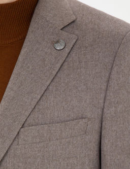 A__k Kahverengi Slim Fit %100 Ka_mir Ceket