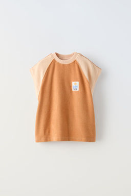 KONTRAST ETIKETLI HAVLU KUMAS T-SHIRT