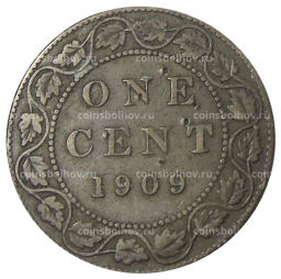 Монета 1 цент 1909 года Канада