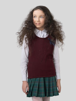 Жилет для девочек 7066. 1096 бордо
