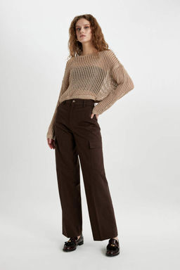 Свитер крючком Relax Fit с вырезом лодочка - Defacto фото 2