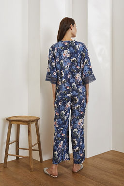 Рубашка 56414 Синий цветы