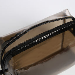 Косметичка ПВХ L-б/н , 18*7*12, отд на молнии, черный - Simaland фото 3