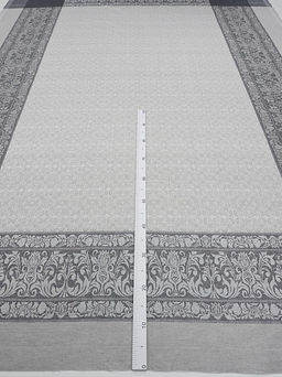 Крой скатерти жаккард Цветочная арабеска цв.серый, 1.90м*2.55м, лен-51%, хлопок-49% - Купава фото 3