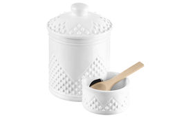 Банка д/соли 500 мл 15,5*10*14,5 см Ромбики с деревянной ложкой и крышкой - Elan gallery фото 7