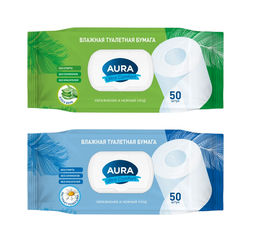 AURA влажн.туалетная бумага (50шт) ULTRA COMFORT