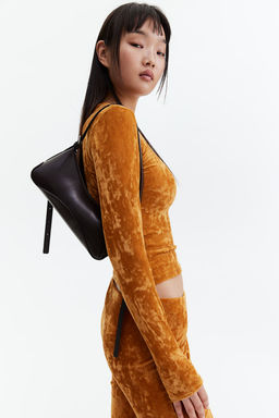 Top en velour arrugado