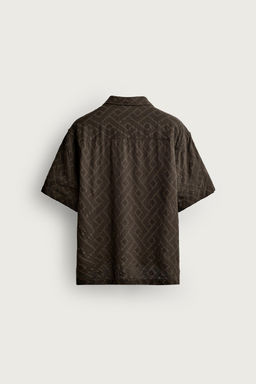 CAMISA JACQUARD GEOM?TRICO / Marr?n - Zara фото 9