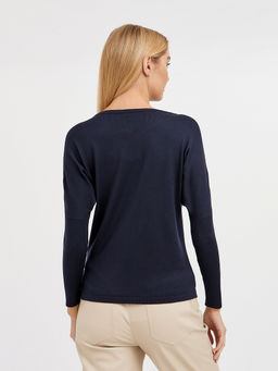 джемпер женский в синем цвете с добавлением страз - Glenfield фото 5