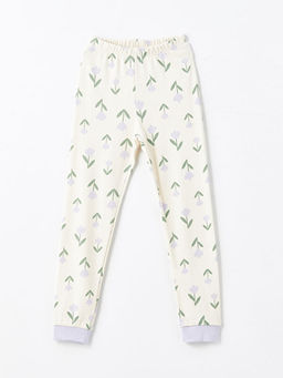 Beli Lastikli ?i?ekli K?z ?ocuk Pijama Alt