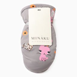 Варежки зимние детские MINAKU, серые, 18 см