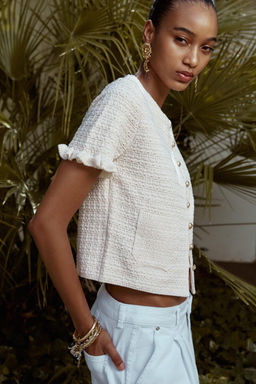 RUFFLED KNIT CARDIGAN - Zara фото 3