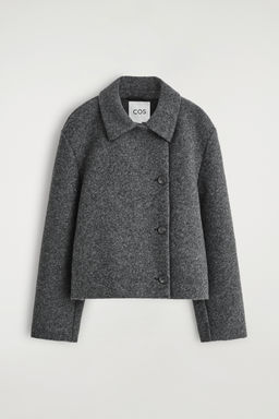 CHAQUETA CORTA DE MEZCLA DE LANA HERVIDA