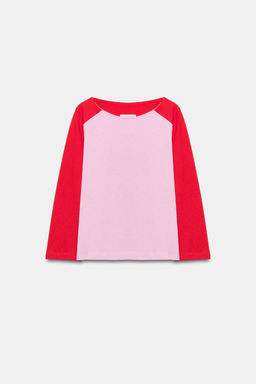 CAMISETA MANGA RANGL?N COMBINADA / Rosas - Zara фото 4