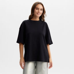 Футболка женская MIST Basic, чёрная, размер L-XL