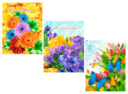 Комплект полотенец 48*60 см, 3 шт., рогожка (Цветник)