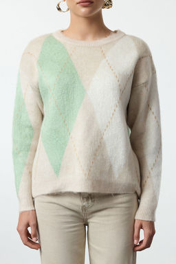 Siyah Renk Bloklu Yumusak Dokulu Triko Kazak TWOAW25KZ00263 - Trendyolmilla фото 9