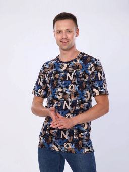 Футболка мужская, цвет коричневый синий черный