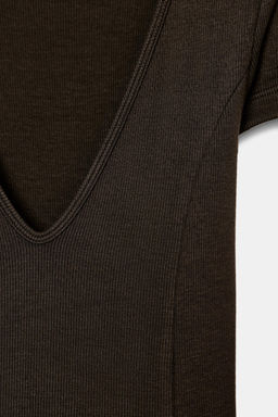 VESTIDO LARGO RIB / Marr?n - Zara фото 6