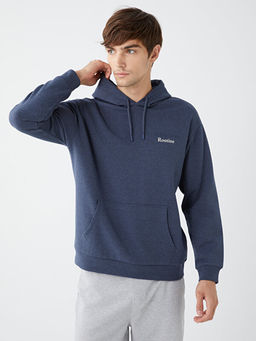 Uzun Kollu Bask?l? Erkek Hoodie