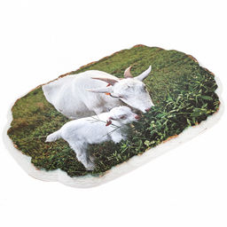 Подставка под горячее (панно) "Ферма" 14х22см h1см, керамика, фотопечать с глазурью, подложка пробковое дерево, в упаковке (Китай)