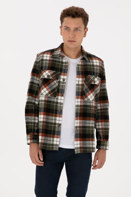 Erkek Bak_r Ekoseli Uzun Kollu Siyah G_mlek