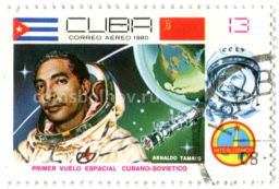 Марка Первый кубинский космонавт Арнальдо Томайо Мендес 1980 год Куба