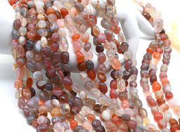 Бусины из агата Ботсвана галтовка 9*10мм, 40см, 41 бусин Радуга камня