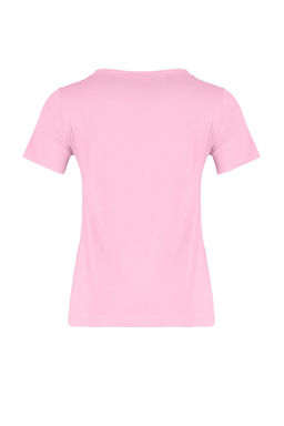 Pembe-Mint %100 Pamuk 2li Paket Basic V Yaka Orme T-Shirt TWOSS23TS00002