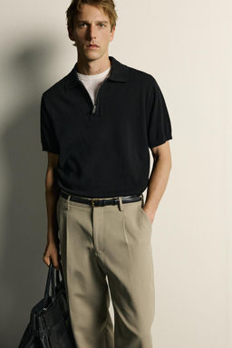 POLO PUNTO CUELLO CREMALLERA / Negro