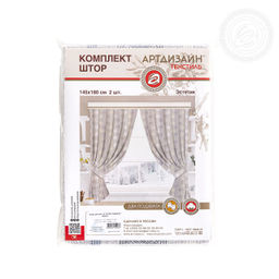 Шторы для кухни с подхватом Эстетик 145*180/Шторы: 2 шт.- 145*180, подхваты: 2 шт. Шторы "АРТ ДИЗАЙН" для кухни