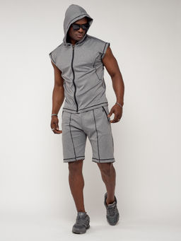 Спортивный костюм летний мужской светло-серого цвета 2262SS - FUYOUKAI фото 8