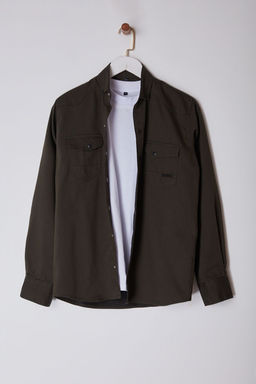 TRENDYOL MAN Koyu Haki Regular Cift Cepli Denim Kot Gomlek TMNSS24GO00081 - Trendyolmilla фото 7
