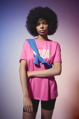 DeFactoFit Футболка Oversize с круглым вырезом и короткими рукавами NBA Wordmark