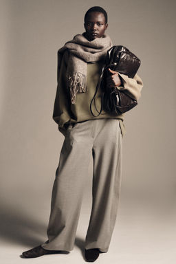 ZW COLLECTION HERRINGBONE BALLOON TROUSERS - Zara фото 6