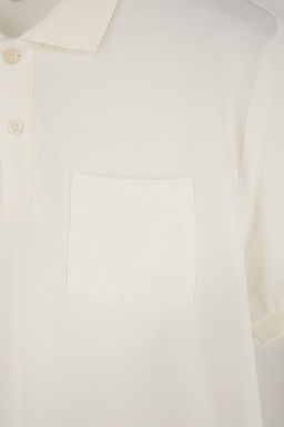 Ekru Regular/Rahat %100 Pamuk Tek Cepli Polo Yaka T-shirt TMNSS26PO00018