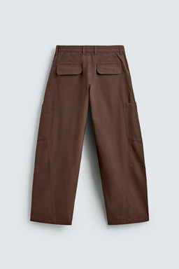 PANTALON CARGO BALLOON FIT COSTURAS / Marr?n - Zara фото 8
