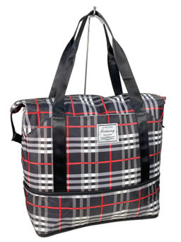 Дорожная сумка из текстиля, цвет черный с красным