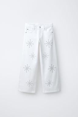 JEANS WIDE LEG TACHAS / Crudo - Zara фото 2