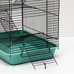 Клетка для грызунов Пижон №9, с 3-я этажами, без наполнения, 33 х 24 х 38 см, бирюзовая  фото 4