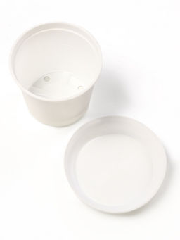 Горшок для цветов с поддоном 0,8 л, Белый