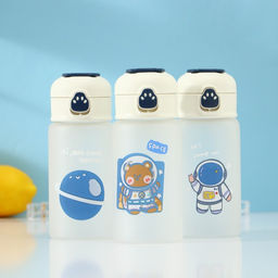 Бутылка для воды «Космос», 370 мл, 7×17 см, матовое стекло, рисунок МИКС