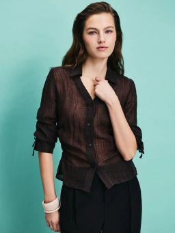 Приталенная блуза из тенселя / Zarina