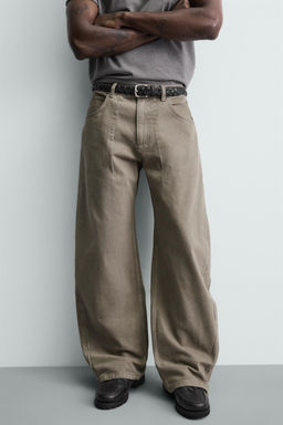 JEANS BALLOON FIT CREMALLERA / Tostado - Zara фото 5