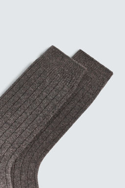 RIBBED CASHMERE BLEND SOCKS