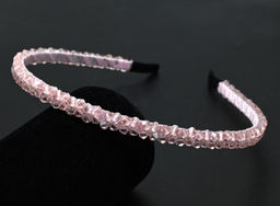 Ободок для волос с цирконом, цвет розовый