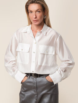 VILATTE / Блузка из полупрозрачного лиоцелла с натуральным шелком