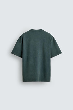 CAMISETA LAVADA ESTRUCTURA WAFFLE / Verde