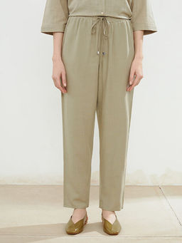 Beli Lastikli Keten Kar???ml? Kad?n Pantolon